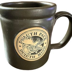 Duluth Pack, Duluth Minn Dark olive mug, hand thrown no damage.